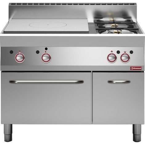 Fourneau tout gaz 2 feux - plaque G + four - Diamond