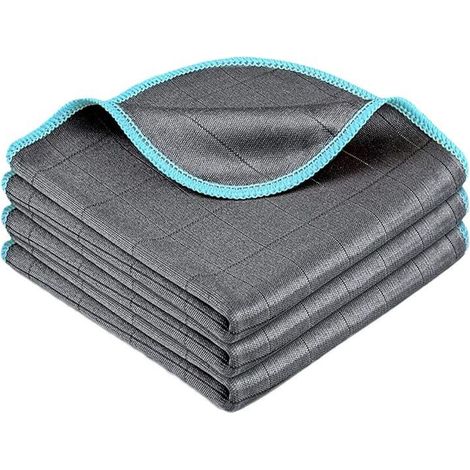 Chiffon Magique Microfibre Carbone 400GSM,Serviette Sans Trace Absorbant Polissage,Lingette Essuie Verre Vitre Lunette Vaisselle Cuisine Menage Voiture,Torchon Nettoyage Réutilisable Lavable (1/5)