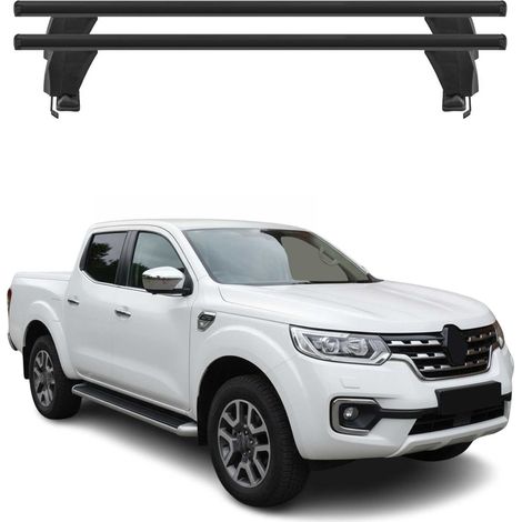OMAC Dachträger Querträger Alu für Renault Alaskan 2017-2021 – Abschließbar – T-Nut – City-Crash-getestet – Max. 50 kg Schwarz (1/5)