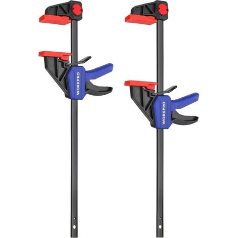 – Serre-joint à une main 2 pièces – Acier et nylon – Largeur de serrage 305 mm – Force de serrage 68 kg – Plage d'étirement 440 mm (1/5)