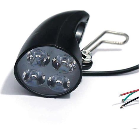 Phare avant ultra-lumineux à 4 LED pour vélo électrique/scooter 36 V/48 V, projecteur puissant