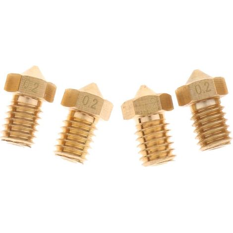 Brass Extruder Nozzle Head Printhead for 1.75mm Filament 3D Printer 0.2mm (1/4)