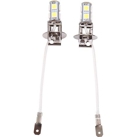 6500K H3 Ampoule h3 LED 2Pcs H3 5050 Blanc 9 SMD LED Xenon DC 12V lampe de brouillard de voiture ampoules LED 6500K Antibrouillard Avant Ampoule de Phare Blanc de Xénon de Voiture Automatique (1/5)