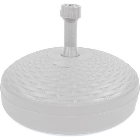 TRADE SHOP - Base Per Ombrellone Effetto Midollino ø45xh30.5cm Capacità 17lt Per Pali Da ø33 A ø48mm - Bianco