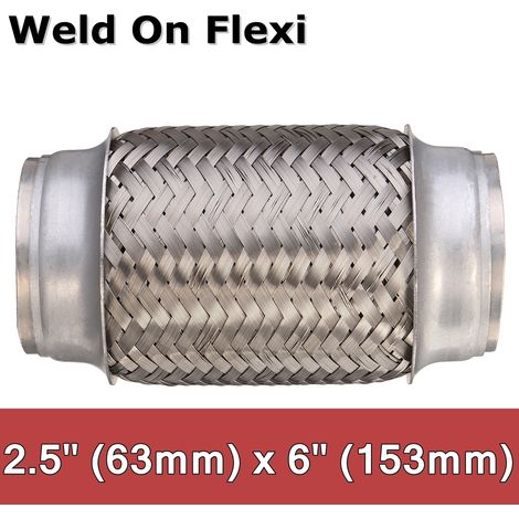Weld on Exhaust Flexi Pipe Flexible Joint Repair Pipe Flex Tube 2.5x 6 inch 6.3cm x 15.3cm (1/3)