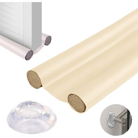 Boudin de Porte 95 cm, Joint de Porte Boudin de Porte avec Double Joint Boudin de Porte pour Bloqueur de Bruit de Porte Boudin de Porte Coupe-Vent et Bouchon de Ventilation de Porte, Beige jaune (1/4)