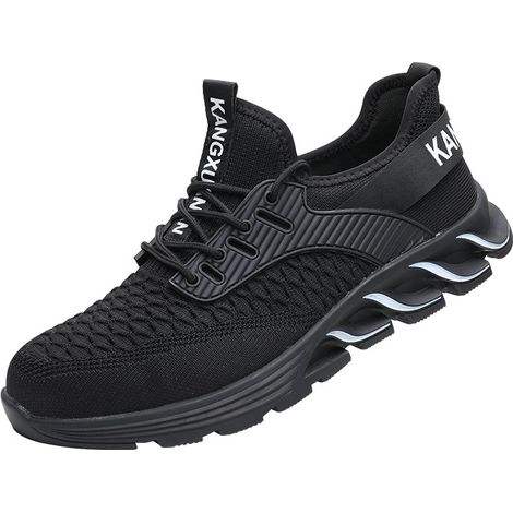 MINKUROW Scarpe antinfortunistiche con punta in acciaio per uomo Donna Scarpe da lavoro indistruttibili Scarpe da costruzione comode e traspiranti nere 42 (1/5)