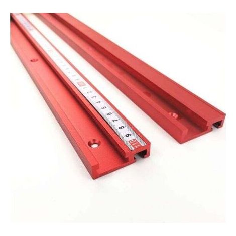 – Poussoir de glissière en aluminium 45mm – Rail de guidage 400mm – Fixation facile pour scie circulaire à table – Compatible avec rails en T (1/4)