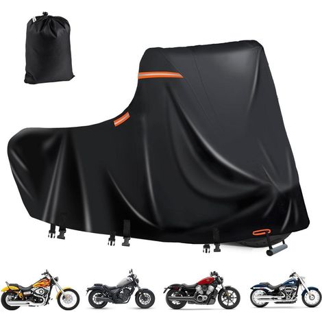 Motorradabdeckung XL wasserdicht 600D Oxford mit Reflektoren & Belüftung (1/5)