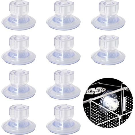 Lot de 10 Ventouses pour Auvent de Caravane, 45 mm Ventouse Robustes pour Camping Car, kit de Fixation latérale Transparent à (1/4)