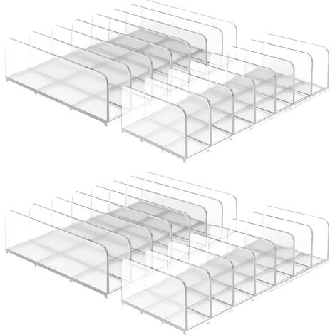 Lot de 4 organiseurs de palette de fard à paupières, organisateur de maquillage en acrylique à 7 sections pour coiffeuse, tiroir, salle de bain, trieur de courrier, porte-cartes de visite (1/5)