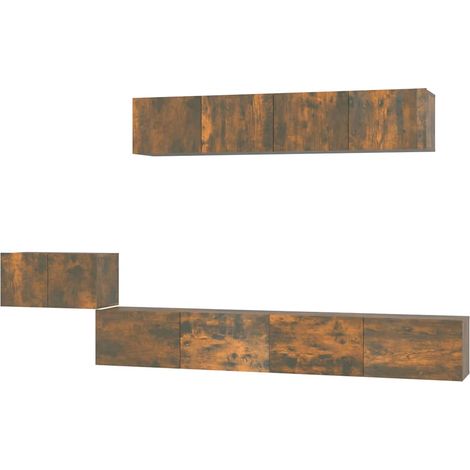 Maison Exclusive - 5-tlg. TV-Schrank-Set Räuchereiche Holzwerksto
