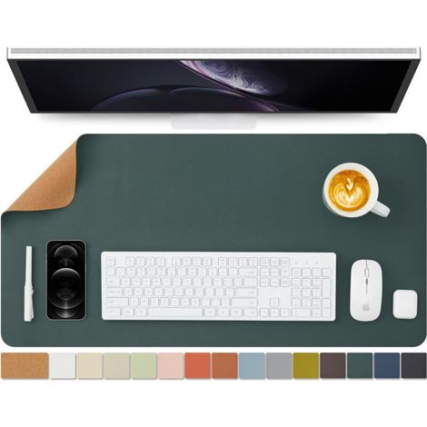 Sous-main, Tapis de Bureau Antidérapant Double Face Sous Main bureau Cuir Bloc-notes de Bureau étanche pour le Bureau et la Maison(40×80 cm) (1/3)