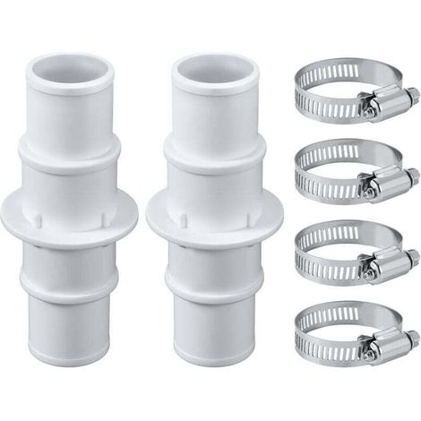 conectores para manguera de piscina, con 4 abrazaderas de acero inoxidable. Adaptador para manguera de piscina de 32 mm o 38 mm para mangueras de aspiradoras de piscina, bombas de filtro y mangueras -