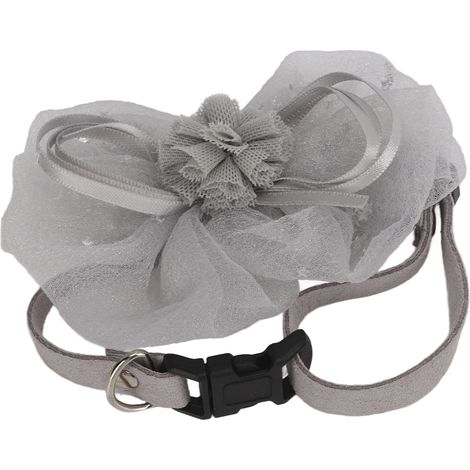 Collier fleuri pour animaux de compagnie, ajustable, cravate fleurie tendance pour chiot, idéale pour les fêtes, mariages et anniversaires. 16 Gris S (1/5)