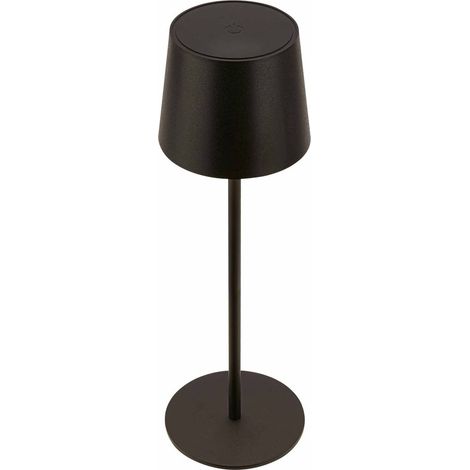 Briloner SUTA LED Tischlampe kabellos IP44, Dimmbar, Touch, Akku, Spritzwasserschutz, Schwarz, Ø11 x 33 cm