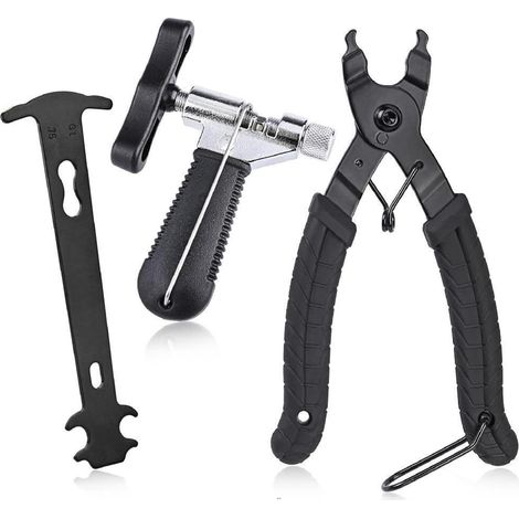 BEBUSINGOTO Fahrradwerkzeugset (3-teilig) – Kettennieter, Kettenzange, Kettenprüfer – Metall – Chrom-Molybdän-Stahl (1/5)
