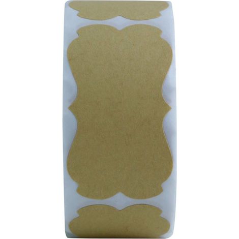 300 étiquettes autocollantes en papier kraft naturel (rouleau de 300) pour la papeterie, les enveloppes, les cadeaux de Noël, les mariages et autres décorations. (1/3)