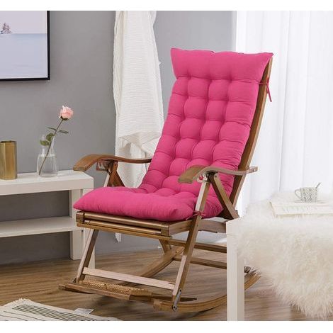 Coussin épais classique pour chaise longue de jardin ou patio, coussin moelleux en bois, coussin relaxant pour siège de détente - Rose rouge (1/5)