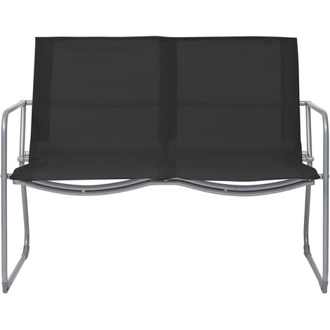 Salon de jardin 4 pcs Contemporain, Ensemble repas de jardin, Tissu et acier Noir OIB1753E (1/3)