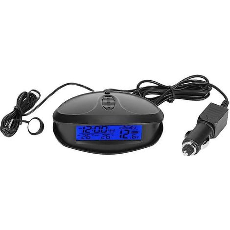 Termómetro, voltímetro y comprobador de voltaje para coche digital LED EC98 con función de tiempo.