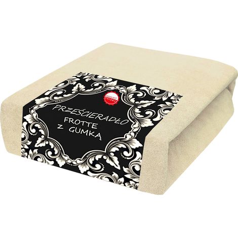 Lenzuolo con angoli in spugna 160x200, morbido, caldo color crema/beige (1/5)