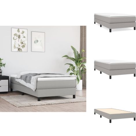 Boxspringbett mit Matratze Hellgrau 100x200 cm Stoff - Boxspringbett - Doppelbett - Bettenrahmen - Matratze - Matratzenauflage (1/5)