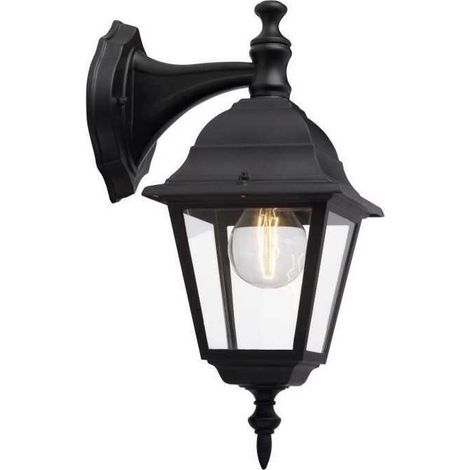 BRILLIANT - NEWPORT applique exterieure - descendante - coloris noir - metal/verre E27 1x60W