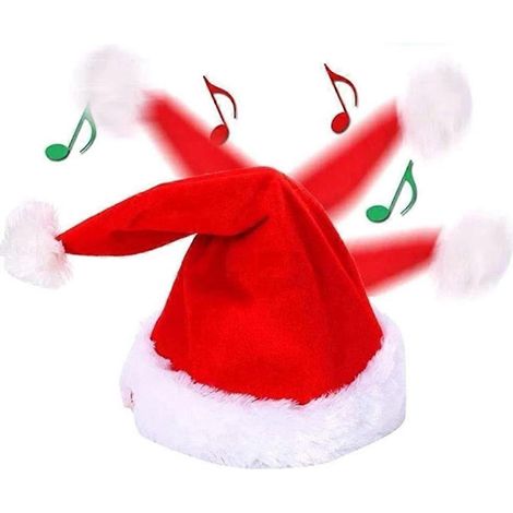 Décorations de Noël : Chapeau électrique lumineux chantant et dansant, cadeau de Noël, jouet de Noël (1/4)