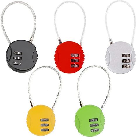 Cadenas de sécurité à combinaison 5 pièces, mini cadenas à combinaison,