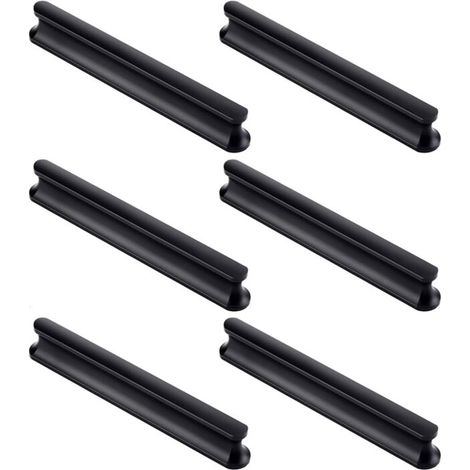 Lot de 6 poignées de porte d'armoire de cuisine de 120 mm de long (trou central de 96 mm), Poignées de tiroir de cuisine, poignées de porte d'armoire, poignées de porte de placard