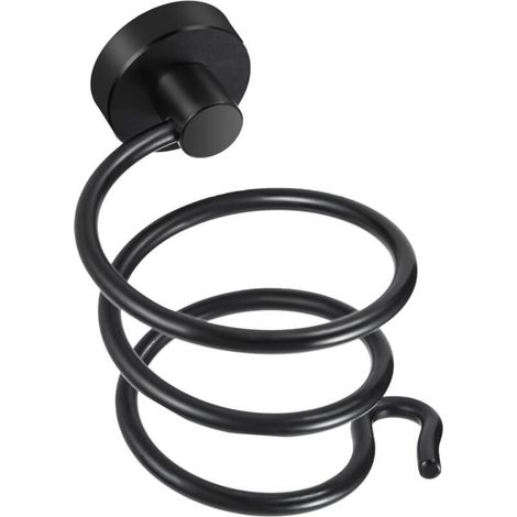 Bardusch-Porte sèche-cheveux spirale chromé en acier inoxydable argenté, design moderne pour cuisine/salle de bain (1/5)