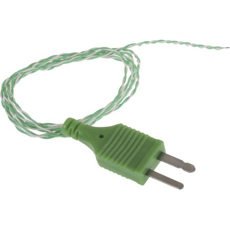 Thermocouple type K Ø 1/0.2mm, L 1m, +250°C max à Fiche mâle miniature ( Prix pour 1 ) (1/3)