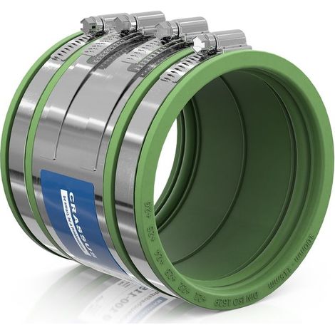 Adaptateur de flexible CR type 2B CSC 115 FKM (100-115 mm), jusqu'à 2,5 bar, FKM / V2A