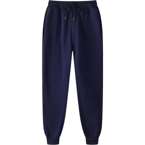 Pantalon homme, pantalon de survêtement, pantalon hip-hop, legging rembourré, pantalon décontracté - XL - Bleu marine (1/5)