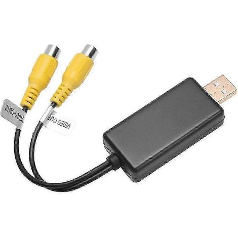 Boîtier adaptateur d'interface de sortie vidéo USB vers CVBS RCA se connecte à un appareil d'affichage multimédia radio Android (A) (1/5)