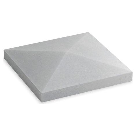 Cubrepilar punta de diamante extra liso - remate pulido con goterón - 38 × 38 × 4 × 8 cm - Unidad - Gris Ciment (1/4)