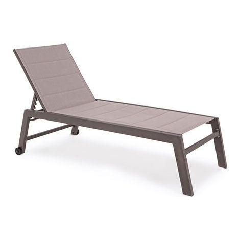 Lettino Prendisole Alto Bizzotto Hilde in Alluminio Seduta Imbottita e Ruote Colore Coffee - 0662982 (1/8)