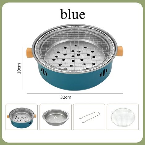 (Bleu) Barbecue portable, poêle à barbecue multifonctionnelle de table, outil de barbecue pour le camping et le jardin (1/5)