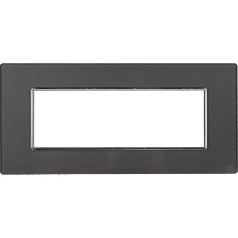 Placca In Vetro ETTROIT Serie Moon 6 Posti/Moduli 506, Compatibile Con Bticino Axolute, 5 Colore Disponibili (Acciaio Scuro)
