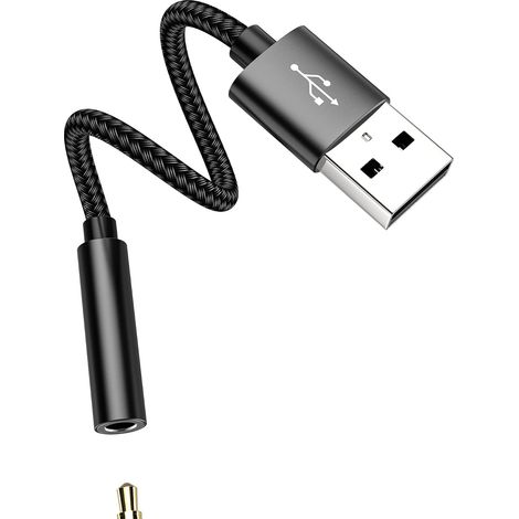 Adaptateur USB jack 3.5mm DAC AUX micro splitter câble rallonge interface casque pour iPhone tablette Android PC convertisseur enceintes connecteur dongle répartiteur écouteurs pour voiture stéréo HD (1/5)