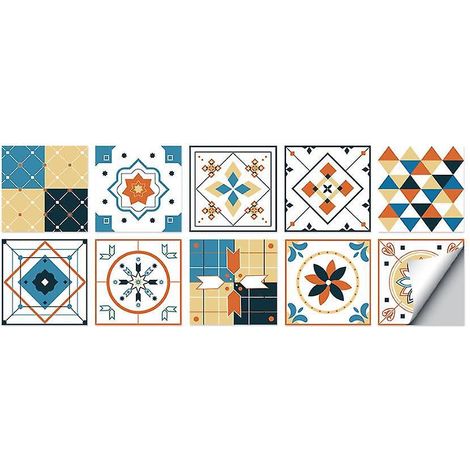 1515cm Style Europen Dur Flower Tile Tile Sticker Salon Cuisine Impermable  L'eau Et Rsistant  L'usure Wall Sticker Cristal Paississement Papier (1/5)