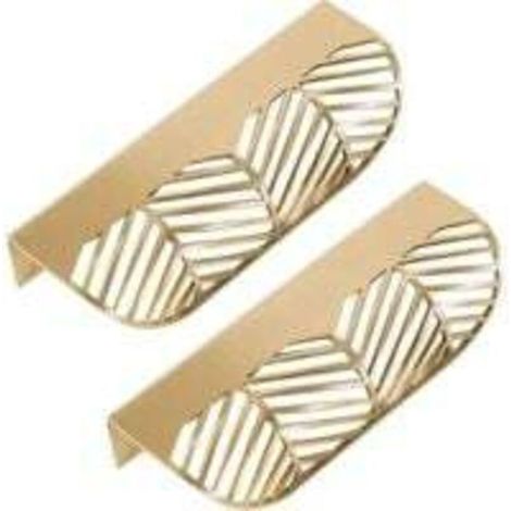 Promotion Feuille Forme tiroir Poignée en laiton Meubles Porte Bouton Pull Cabinet Armoire Poignée de porte ( 2PCS) (1/3)