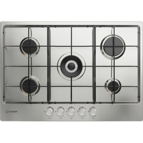 Indesit THP 752 W/IX/I 1 Acier inoxydable Intégré 75 cm Gaz 5 zone(s)