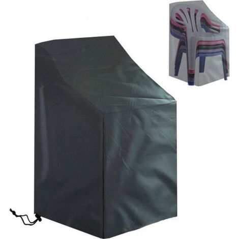 Housse De Protection - Chaise De Jardin - Tissu Oxford 210D Imperméable - Revêtement Argenté Anti-Uv - 64 X 64 X 120 / 70 Cm - 1 Pièce (1/5)