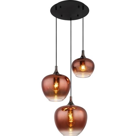 Globo - lámpara colgante - MAXY - rojo - vidrio - Ø 48cm - E27 - (1/5)