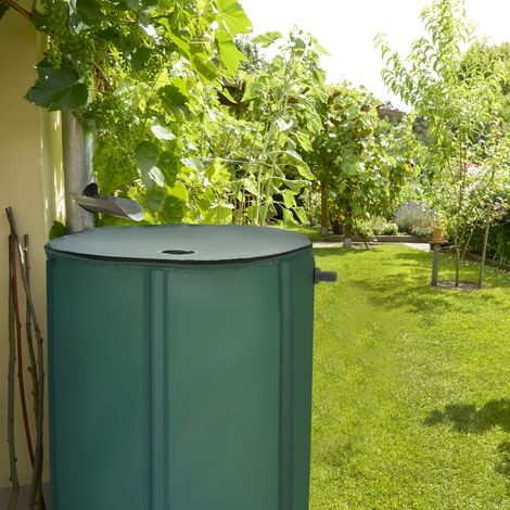 Récupération d’Eau Pluviale Pliable 225L avec Robinet Réserve d’Eau Pluie Ø60 x 80 cm PVC Vert Tonneau d’Eau de Pluie CW8257 Maison Chic (1/3)