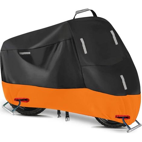 Abdeckplane Motorrad 300D L 220 x 95 x 110 cm Silber Orange (1/5)