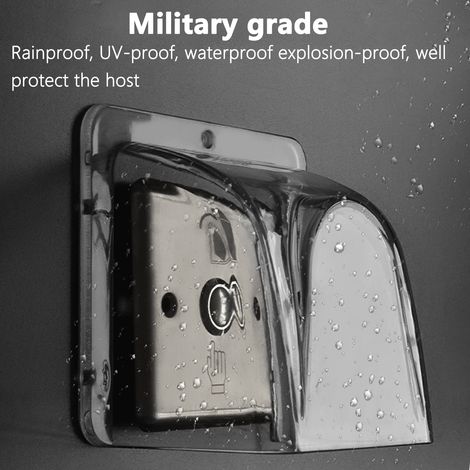 Cubierta de PVC gris resistente a la intemperie para puertas de control de acceso y videoporteros: impermeable, resistente a los rayos UV, de fácil instalación (Modelo: 22 x 12 x 8 cm, 200 g, para vid (1/5)