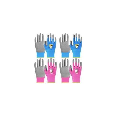 NALOOKAMIC Gants de Travail pour Enfants (4 Paires), Gants de Sécurité pour Bricolage, Peinture et Activités Extérieures, Taille 5-9 ans (1/5)